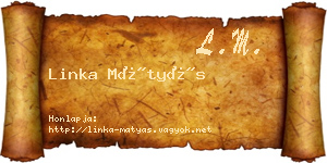 Linka Mátyás névjegykártya